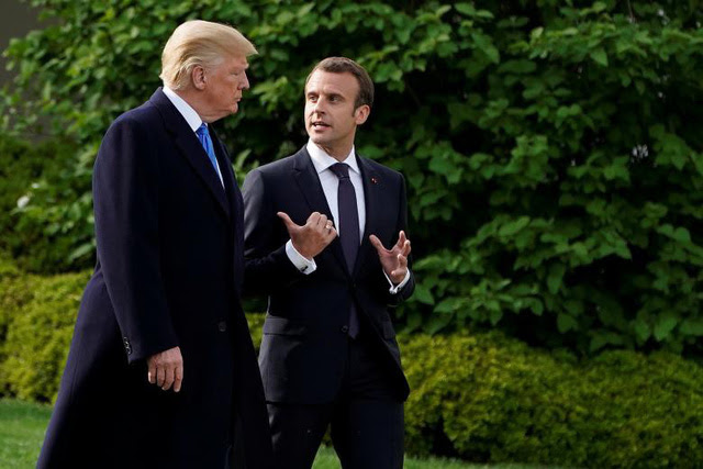 trump- Macron - friends